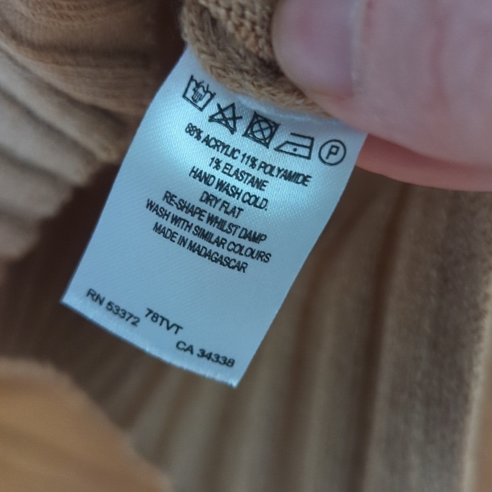 FRENCH CONNECTION Baby Soft Ribbed Sleeve Sweater Size Women's M Light Brown - Picture 5 of 7